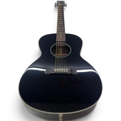 Custom Crown L00 Ebony Black Acoustic Electric Guitar Fishman EQ Sitka Spruce Top And Mahogany Body