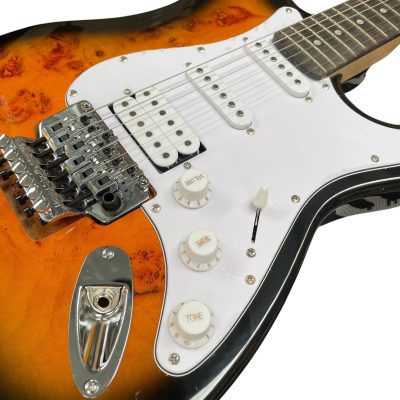 Custom Regent Dave Murray Tobacco Burst Birdseye Burl Maple Floyd Rose Tremolo Guitar - Image 5