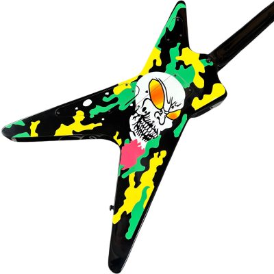 Custom Aurelius Dimebag Trend Alien Skull Camo Floyd Rose Tremolo Guitar - Image 10