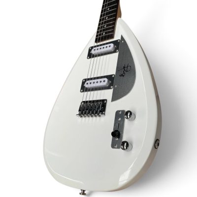 Custom Pyrite Mark III Brian Jones White Teardrop 6 String Electric Guitar