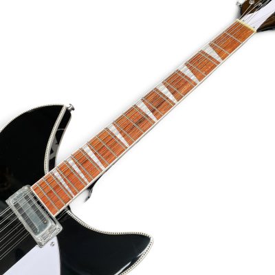Custom Nova Checkerboard Bindings Jetglo Black 360 George Harrison Finish 12 String Guitar - Image 15