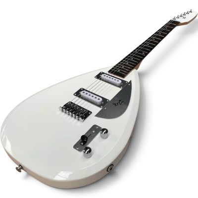Custom Pyrite Mark III Brian Jones White Teardrop 6 String Electric Guitar - Image 7