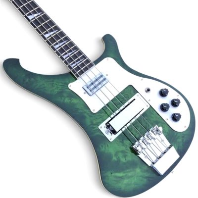Custom Nova 4003 Transparent Green Burl Top 4 String Bass