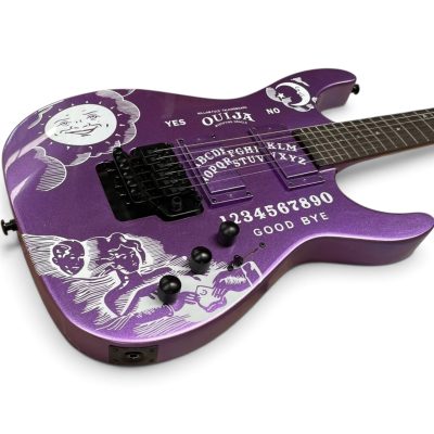 Custom Obsidian Kirk Ouija Board Metallic Purple Good Bye Guitar Floyd Rose Tremolo - Image 6