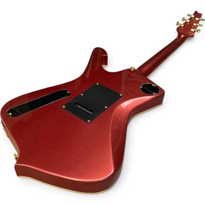 Custom Axis Iceman Paul Stanley Floyd Rose Tremolo Guitar Metallic Red White Stars - Image 2