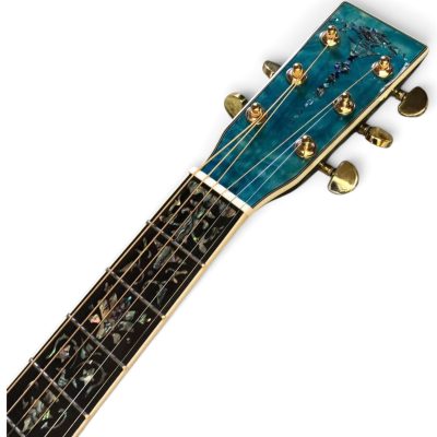 Custom Vertex 1833 D45 Blue Solid Koa Top Ply Acoustic Electric Guitar - Image 4