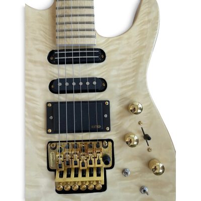 Custom Race Phil Collen PC1 Natural Quilted Maple Top Guitar Floyd Rose Tremolo - Image 3