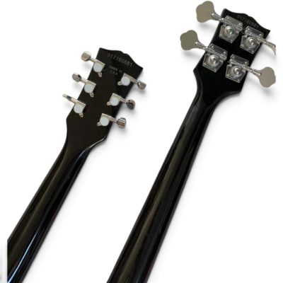 Custom Crown SG Geddy Lee Double Neck 6 String Guitar 4 String Bass Tobacco Burst - Image 3