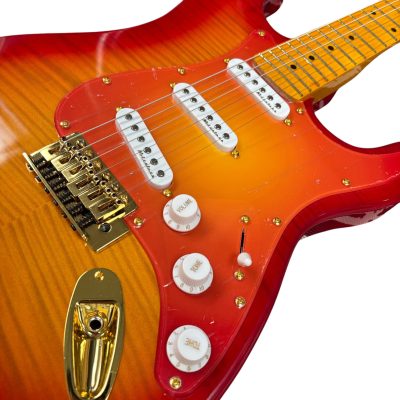 Custom Regent Bonamassa Cherry Sunburst Flamed Maple Top Guitar - Image 5