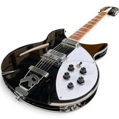 Custom Nova Checkerboard Bindings Jetglo Black 360 George Harrison Finish 12 String Guitar