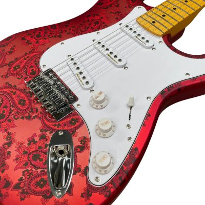 Custom Regent Burton Red Pink Paisley Electric Electric Guitar - Image 5