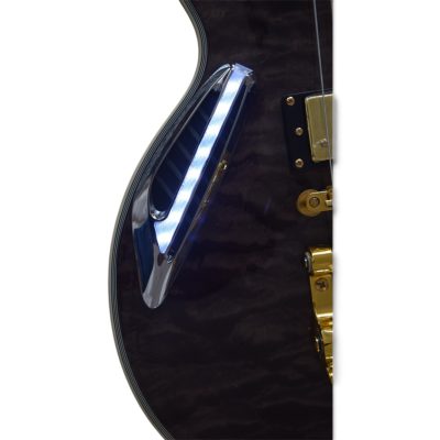Custom Crown ES335 Bigsby Tailpiece Transparent Black Burst Ace Frehley Integrated LED Guitar - Image 4