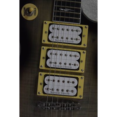 Custom Crown Ace Frehley Kiss Translucent Gray Burst Flamed Maple Top Guitar - Image 8