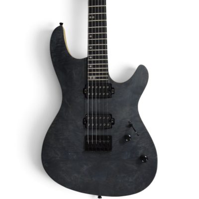 Custom Onyx Regius Matte Gray Quilted Maple Top 6 String Electric Guitar - Image 7