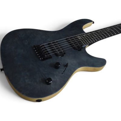 Custom Onyx Regius Matte Gray Quilted Maple Top 6 String Electric Guitar - Image 9