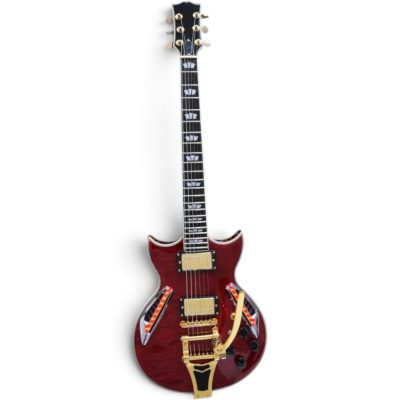 Custom Crown ES335 Bigsby Tailpiece Wine Red Burst Ace Frehley Integrated LED Guitar - Image 11
