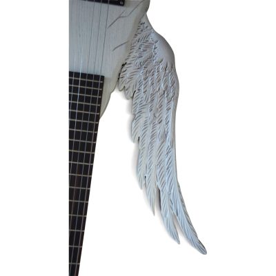 Custom Obsidian Hand Painted Angel White Alfee Engrave Carved Electric Guitar - Image 5