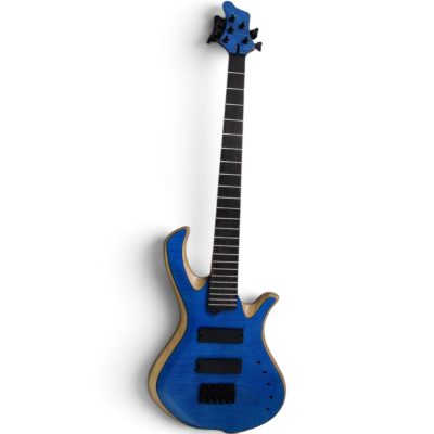 Custom Onyx Patriot Matte Blue Burst Flamed Maple Top 5 String Bass - Image 3