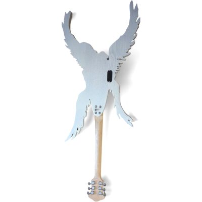 Custom Obsidian Hand Painted Angel White Alfee Engrave Carved Electric Guitar - Image 3