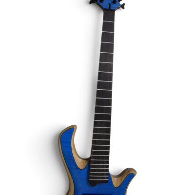 Custom Onyx Patriot Matte Blue Burst Flamed Maple Top 5 String Bass - Image 5