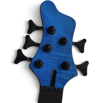 Custom Onyx Patriot Matte Blue Burst Flamed Maple Top 5 String Bass - Image 6