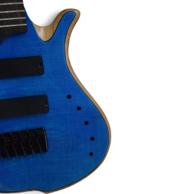 Custom Onyx Patriot Matte Blue Burst Flamed Maple Top 5 String Bass - Image 7