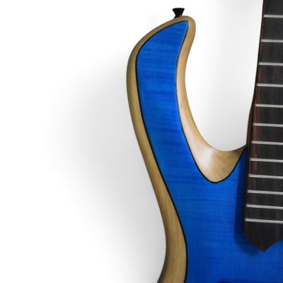 Custom Onyx Patriot Matte Blue Burst Flamed Maple Top 5 String Bass - Image 8
