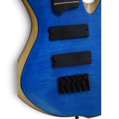 Custom Onyx Patriot Matte Blue Burst Flamed Maple Top 5 String Bass - Image 9