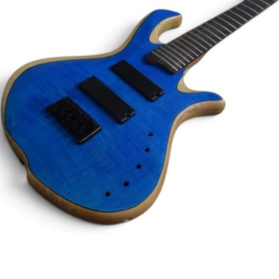 Custom Onyx Patriot Matte Blue Burst Flamed Maple Top 5 String Bass - Image 10