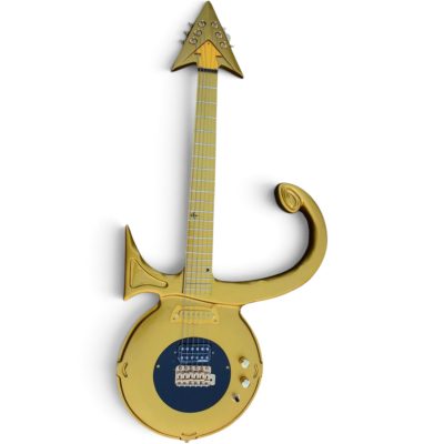 Custom Ember Prince Love Symbol Gold Finish 6 String Electric Guitar