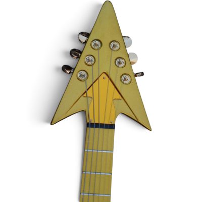 Custom Ember Prince Love Symbol Gold Finish 6 String Electric Guitar - Image 4