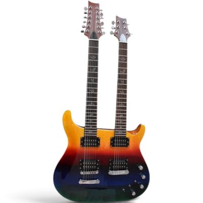Custom Monarch 6 String And 12 String Guitar Prism Rainbow Burst Double Neck - Image 3