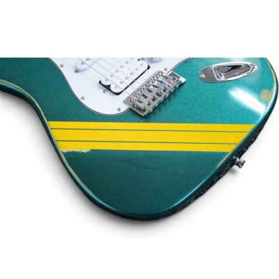 Custom Regent Tom DeLonge Sherwood Green Yellow Stripes Electric Guitar - Image 8