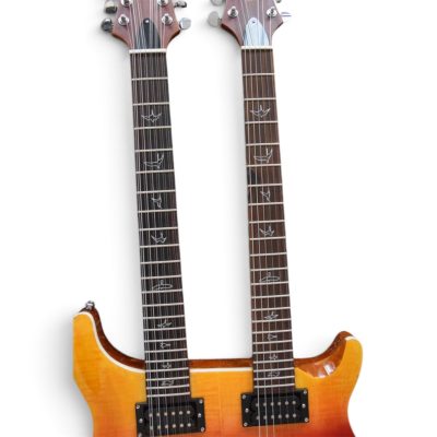 Custom Monarch 6 String And 12 String Guitar Prism Rainbow Burst Double Neck - Image 5