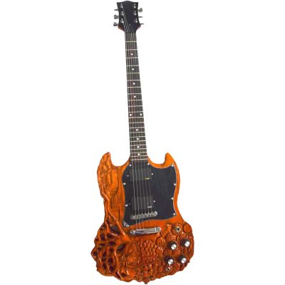 Custom Crown SG Engrave Carved Skull Bones Electric Guitar - Image 2