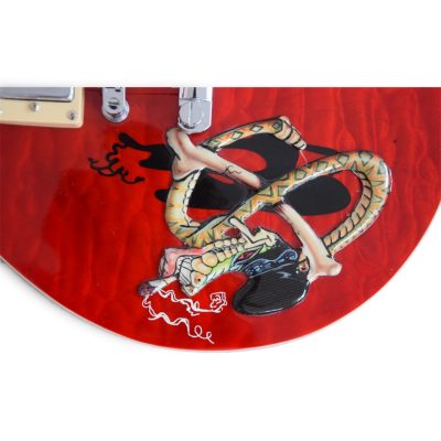 Custom Crown Translucent Red Quilted Maple Top Snakepit Slash Guitar - Image 7