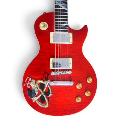 Custom Crown Translucent Red Quilted Maple Top Snakepit Slash Guitar