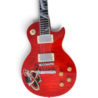Custom Crown Translucent Red Quilted Maple Top Snakepit Slash Guitar - Image 10