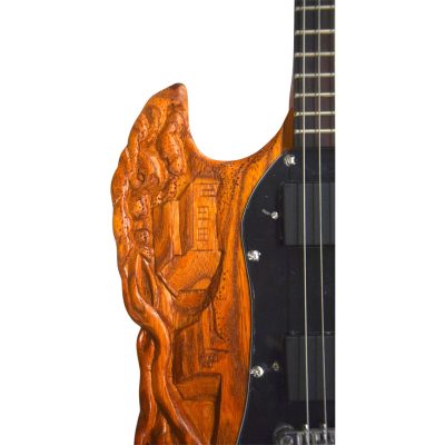 Custom Crown SG Engrave Carved Skull Bones Electric Guitar - Image 6