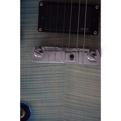 Custom Monarch Santana Blue Burst Flamed Maple Electric Guitar - Image 6
