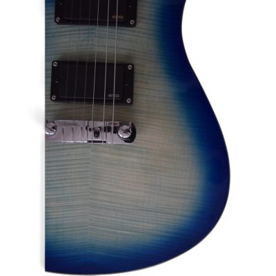 Custom Monarch Santana Blue Burst Flamed Maple Electric Guitar - Image 7
