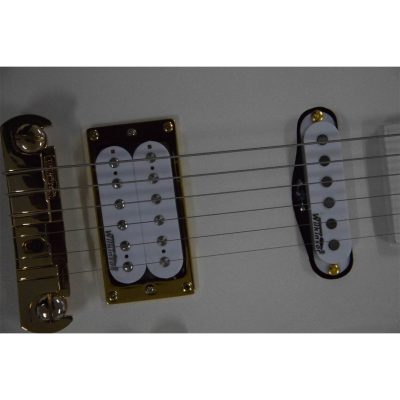 Custom Ember Prince Cloud Pearl White Electric Guitar Gold Hardware - Image 5