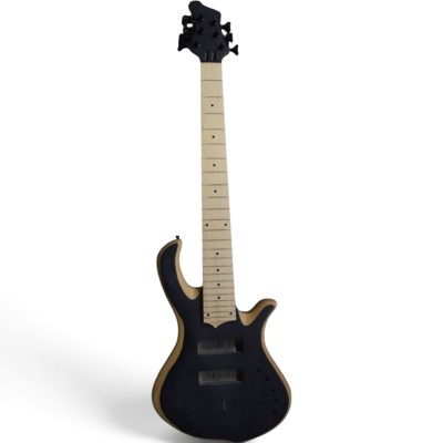 Custom Onyx Patriot Matte Gray Burst Flamed Maple Top 6 String Bass - Image 3
