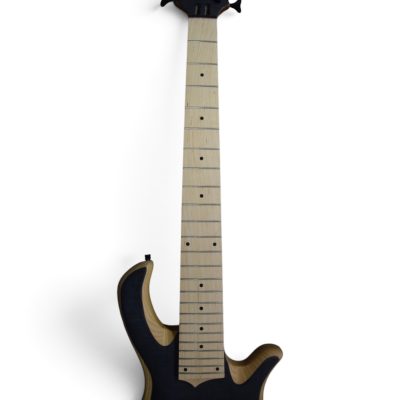 Custom Onyx Patriot Matte Gray Burst Flamed Maple Top 6 String Bass - Image 5