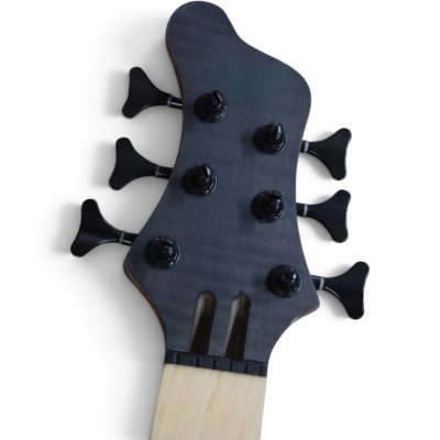 Custom Onyx Patriot Matte Gray Burst Flamed Maple Top 6 String Bass - Image 6