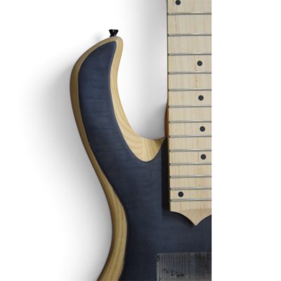 Custom Onyx Patriot Matte Gray Burst Flamed Maple Top 6 String Bass - Image 7