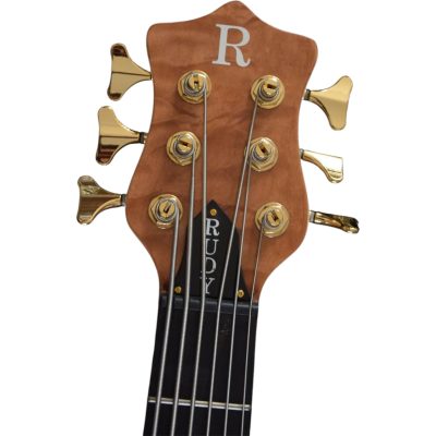 Custom Denver Smith Elite Figured Wood Quilted Maple 6 String Bass Ebony Fretboard Red LED - Image 5