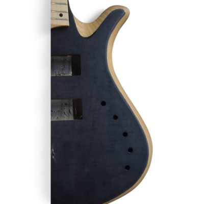 Custom Onyx Patriot Matte Gray Burst Flamed Maple Top 6 String Bass - Image 8
