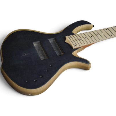 Custom Onyx Patriot Matte Gray Burst Flamed Maple Top 6 String Bass - Image 11