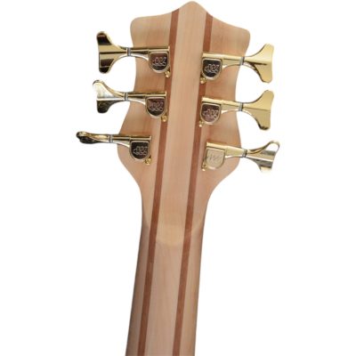 Custom Denver Smith Elite Figured Wood Quilted Maple 6 String Bass Ebony Fretboard Red LED - Image 6